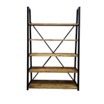 Industrial Mango Wood & Iron 5-Tier Shelving Unit
