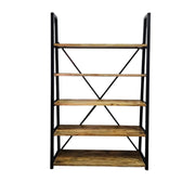 Industrial Mango Wood & Iron 5-Tier Shelving Unit