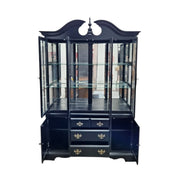 Vintage Style Classic Black Wooden Display Cabinet and Hutch