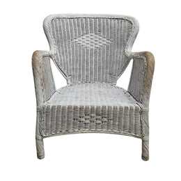 Timeless 20th Century Lloyd Loom Weathered Wicker Chair