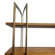 Design Atelier Modern Mahogany and Gold Metal Five-Tier Bookshelf