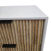 West Elm Fluted Wood Two-Drawer Nightstand