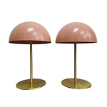 Dusty Rose Mid-Century Modern Dome Table Lamp