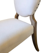 Charming French Provincial Upholstered Oval Back Dining Chair