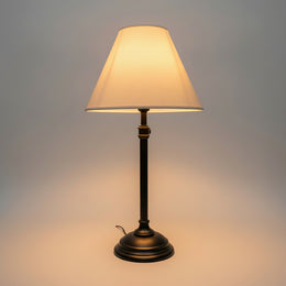 Pottery Barn Industrial Black Metal Candlestick Table Lamp