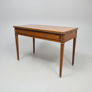 Elegant Neoclassical Style Wooden Desk with Silver Accents