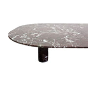 ROSSO LEVANTO Luxury Dark Reddish Brown Marble Oval Coffee Table