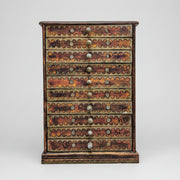 Artisanal Hand-Painted Wooden 10-Drawer Apothecary Jewellery Chest