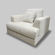 Home Center Modern Comfort Beige Textured Fabric Cuddle Armchair