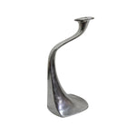 Contemporary Sculptural Silver Metallic Wave Candle Holder