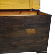 Rustic Dark Wood Storage Chest and Blanket Box