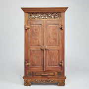Imposing Indian Style Hand Carved Two Door Solid Wood Cabinet