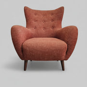 Article Mod Mid-Century Rust Brown Fabric Lounge Armchair