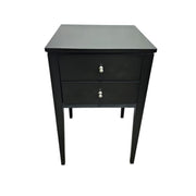 John Lewis Contemporary Black Wood Two-Drawer Nightstand