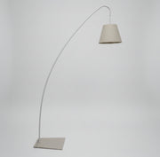 Elegant Curved Arc Floor Lamp in Matte Cream