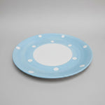Artisanal Polka Dot Sky Blue Ceramic Oversized Teacup and Saucer Set