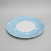 Artisanal Polka Dot Sky Blue Ceramic Oversized Teacup and Saucer Set