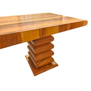 Architectural Sculptural Solid Wood Dining Table