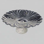 Refined Japanese Style Cut Glass Pedestal Fruit Bowl