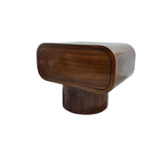 Sculptural Retro Brown Capsule Bedside Table