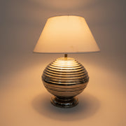 Marina Home Retro Ribbed Silver Metal Table Lamp
