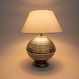 Marina Home Retro Ribbed Silver Metal Table Lamp