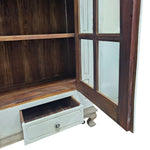 Rustic French Provincial White Display Cabinet
