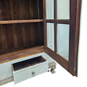 Rustic French Provincial White Display Cabinet