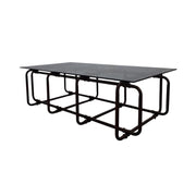 Modern Glass Coffee Table with Metal Base