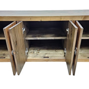 Rustic Honey-Toned Six-Door Sideboard and Media Console