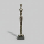 Polished Cast Iron Elongated Human Figurine Table Sculpture