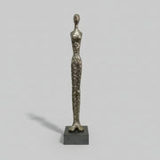 Polished Cast Iron Elongated Human Figurine Table Sculpture