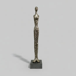 Polished Cast Iron Elongated Human Figurine Table Sculpture