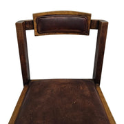 Heritage Antique Style Leather & Distressed Wood Chair