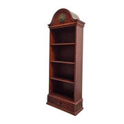 Vintage Arch-Top Mahogany Bookshelf with Single Drawer
