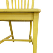 Italian Mid-Century Style Canary Yellow Slatted Wooden Dining Chair