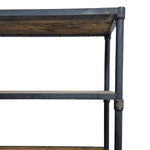 Industrial 6-Tier Reclaimed Wood and Iron Pipe Bookshelf