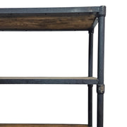 Industrial 6-Tier Reclaimed Wood and Iron Pipe Bookshelf