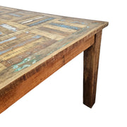 Rustic Parquet Reclaimed Wood Dining Table