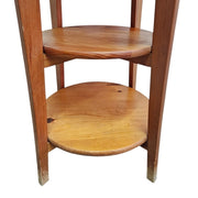 Warm Honey Timber Three-Tier Round Side Table