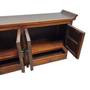 Classic Asian-Inspired Altar Sideboard in Rich Dark Wood