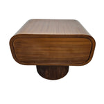 Sculptural Retro Brown Capsule Bedside Table