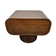 Sculptural Retro Brown Capsule Bedside Table