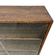 Vintage Glass-Front Sliding Door Bookcase