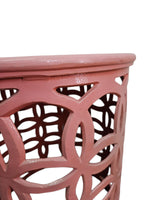 Soft Pink Interlocking Circle Metal Round Side Table
