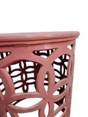Soft Pink Interlocking Circle Metal Round Side Table