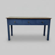 Upcycled Navy Blue Three Drawer Wooden Console Table