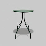Minimalist Forest Green Round Metal Bistro Side Table