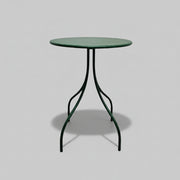 Minimalist Forest Green Round Metal Bistro Side Table