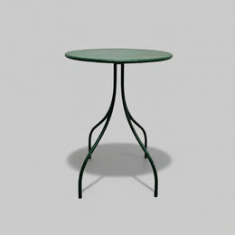 Minimalist Forest Green Round Metal Bistro Side Table